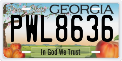 GA license plate PWL8636