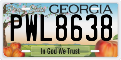 GA license plate PWL8638