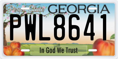 GA license plate PWL8641