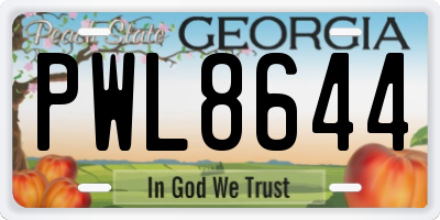 GA license plate PWL8644
