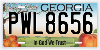 GA license plate PWL8656