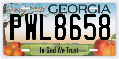 GA license plate PWL8658