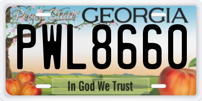 GA license plate PWL8660
