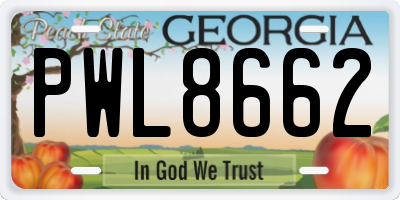 GA license plate PWL8662