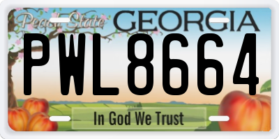 GA license plate PWL8664