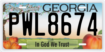 GA license plate PWL8674
