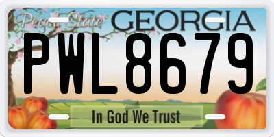 GA license plate PWL8679
