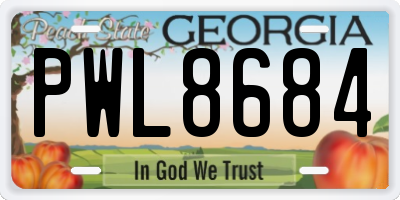 GA license plate PWL8684