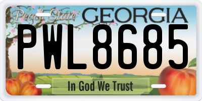 GA license plate PWL8685