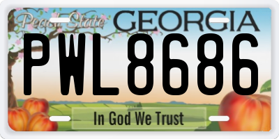 GA license plate PWL8686