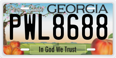 GA license plate PWL8688