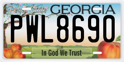 GA license plate PWL8690