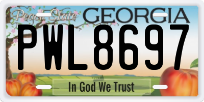 GA license plate PWL8697