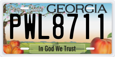 GA license plate PWL8711