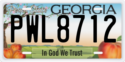 GA license plate PWL8712