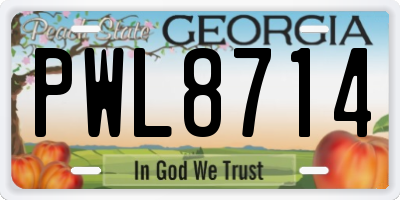 GA license plate PWL8714