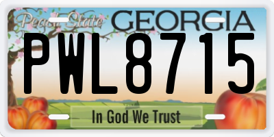GA license plate PWL8715