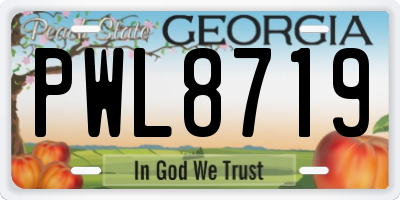 GA license plate PWL8719