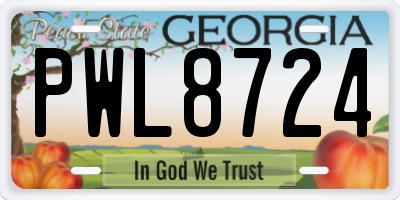 GA license plate PWL8724