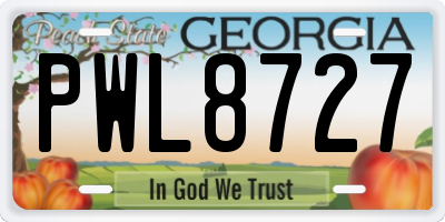 GA license plate PWL8727