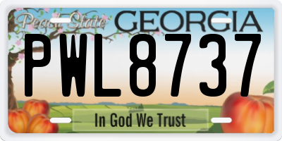 GA license plate PWL8737