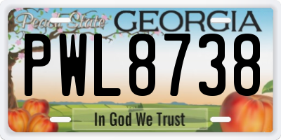 GA license plate PWL8738