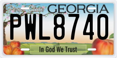GA license plate PWL8740