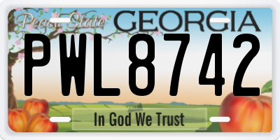 GA license plate PWL8742