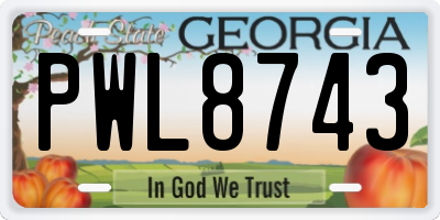 GA license plate PWL8743