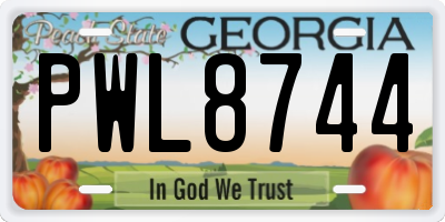GA license plate PWL8744