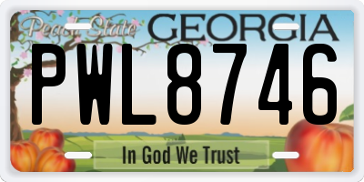 GA license plate PWL8746