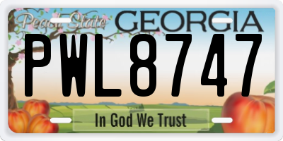 GA license plate PWL8747
