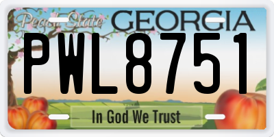 GA license plate PWL8751