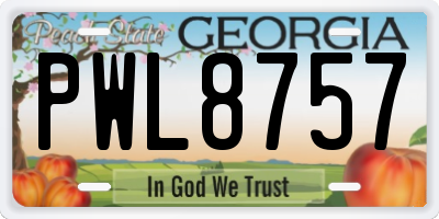 GA license plate PWL8757