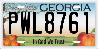GA license plate PWL8761