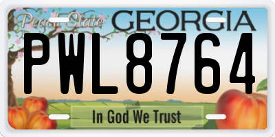 GA license plate PWL8764