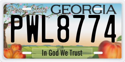 GA license plate PWL8774