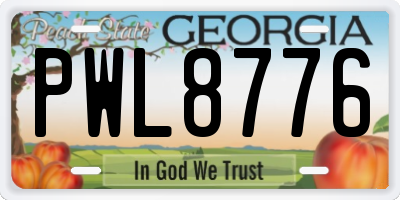 GA license plate PWL8776