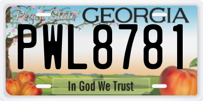 GA license plate PWL8781