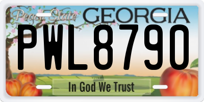 GA license plate PWL8790