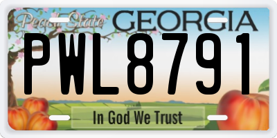 GA license plate PWL8791