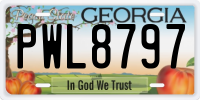 GA license plate PWL8797