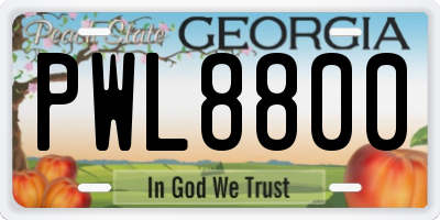 GA license plate PWL8800
