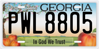 GA license plate PWL8805