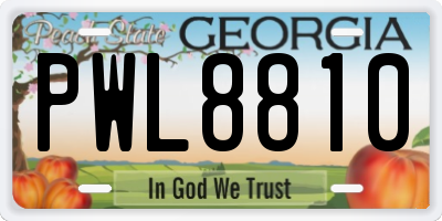 GA license plate PWL8810