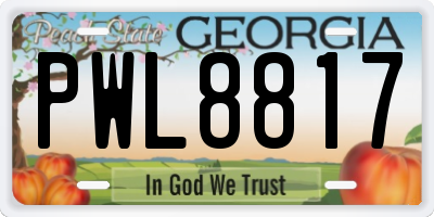 GA license plate PWL8817