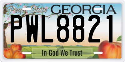 GA license plate PWL8821