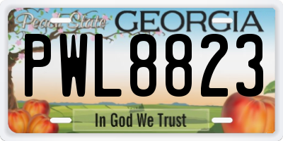 GA license plate PWL8823