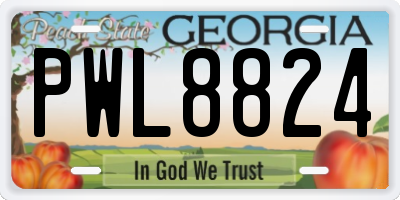 GA license plate PWL8824