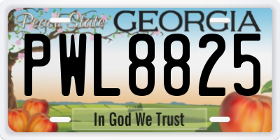 GA license plate PWL8825